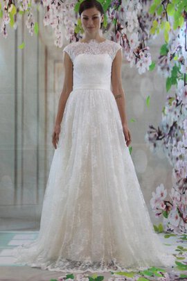 Robe de mariée facile ceinture avec nœud avec ruban de col haut