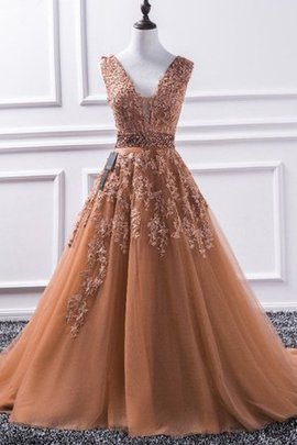 Robe de bal de princesse merveilleux ligne a de traîne courte naturel