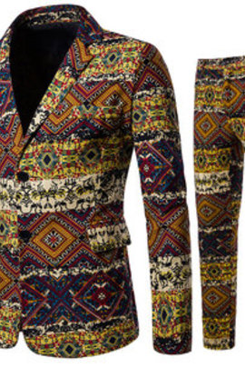 Hommes costumes 2 pièces vintage événement fête costumes simple boutonnage