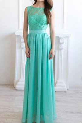 Robe demoiselle d'honneur longue avec chiffon en dentelle