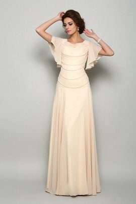 Robe mère de mariée longue encolure en carré de princesse avec perle en chiffon