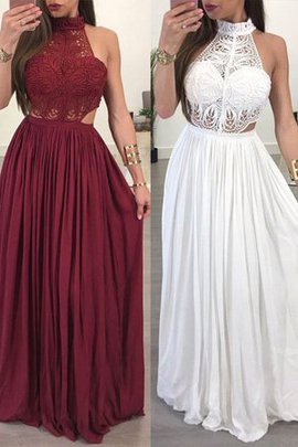 Robe de bal avec sans manches glamour ligne a avec chiffon naturel