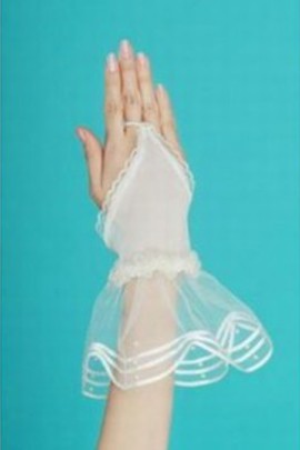 Tulle Vintage Blanc Simple | Gants Timeless mariée