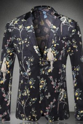Oiseau slim fit loisirs fantaisie homme hommes imprimé floral