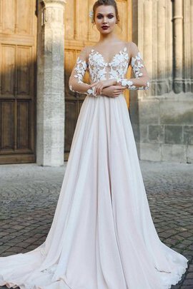 Robe de mariée mode romantique sexy longue avec fleurs