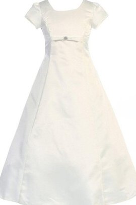 Robe cortège fille bretelles spaghetti avec manche courte a-ligne