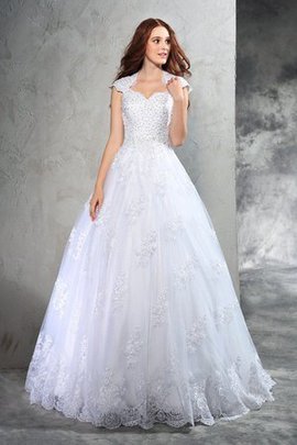 Robe de mariée longue de col en cœur de mode de bal manche nulle avec zip