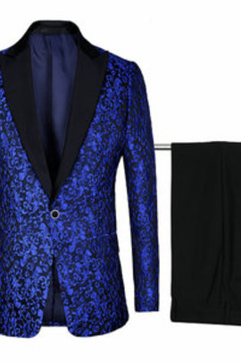 Conceptions de bal costume imprimer hommes bleu tuxedos