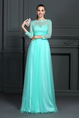 Robe de soirée longue fermeutre eclair col en bateau en 3/4 manche de princesse