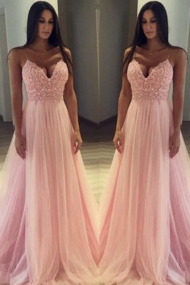 Robe de bal ligne a distinctif de princesse bandouliere spaghetti en tulle