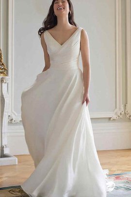 Robe de mariée romantique en forme a-ligne de traîne courte avec manche longue