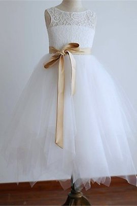 Robe cortège fille a-ligne avec fleurs de princesse textile en tulle manche nulle