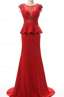 Robe de bal delicat avec zip en chiffon col u profond avec perle