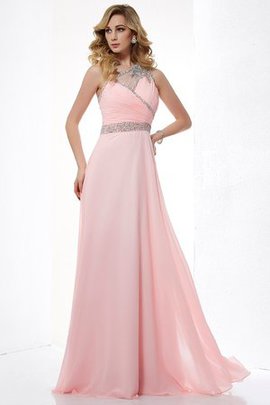 Robe de soirée longue naturel avec chiffon de princesse avec perle