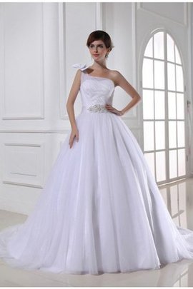 Robe de mariée de mode de bal en satin avec perle textile en tulle cordon