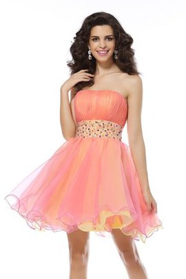 Robe de cocktail courte de bustier en organza de princesse avec perle