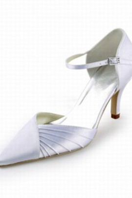Les talons hauts avec satin pointue mariée chaussure fine
