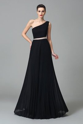 Robe de bal plissé d'épaule asymétrique au drapée avec chiffon ligne a