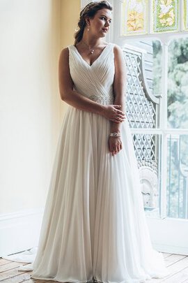 Robe de mariée luxueux romantique a-ligne de traîne moyenne avec perle