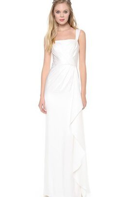 Robe de mariée longue nature a plage manche nulle encolure en carré
