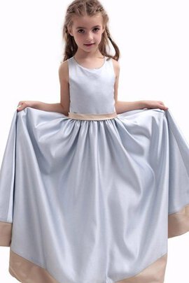 Robe cortège fille plissage longue encolure ronde manche nulle