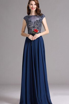 Robe de bal de tour de ceinture en haute appliques avec chiffon avec manche courte avec zip