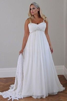 Robe de mariée plissé attirent avec cristal avec perle manche nulle