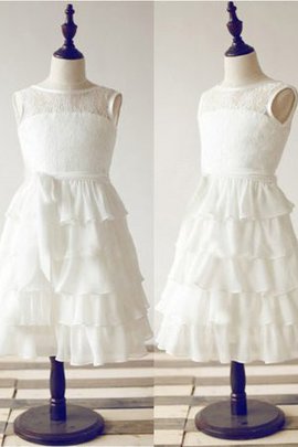 Robe cortège fille longue avec chiffon jusqu'au sol manche nulle encolure ronde