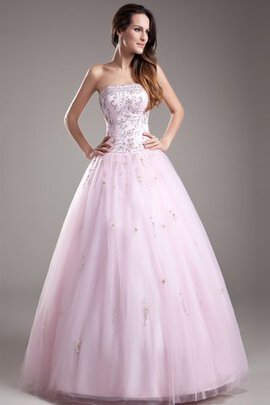 Robe de quinceanera de mode de bal de bustier en organza avec perle textile en tulle