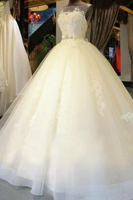 Robe de mariée fermeutre eclair avec perle jusqu'au sol de mode de bal decoration en fleur