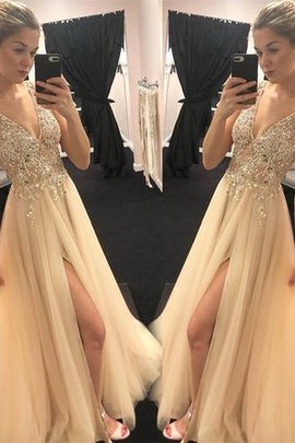 Robe de bal ligne a jusqu'au sol de princesse fabuleux naturel