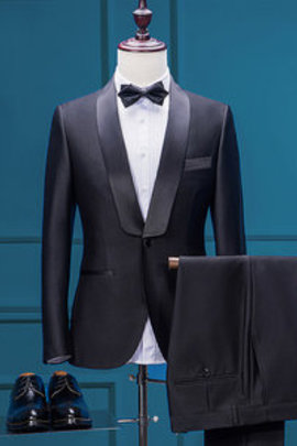 Costume de mariage noir marié vêtements d'extérieur blazer