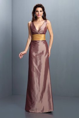 Robe de soirée plissage naturel manche nulle v encolure au drapée