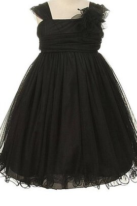 Robe cortège fille plissage textile en tulle a-ligne de tour de ceinture en haute ruché