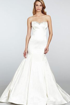 Robe de mariée distinguee ample sans dos manche nulle avec perle