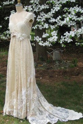 Robe de mariée exceptionnel classique avec manche courte a-ligne v encolure