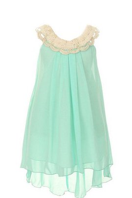 Robe cortège fille naturel plissage avec chiffon haut bas ligne a