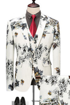 Fleur 3 pièces costumes décontracté boutique blazers pantalon imprimé floral costume