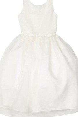 Robe cortège fille facile en organza avec sans manches avec perle ligne a