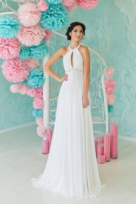 Robe de mariée naturel simple longue au bord de la mer sans dos