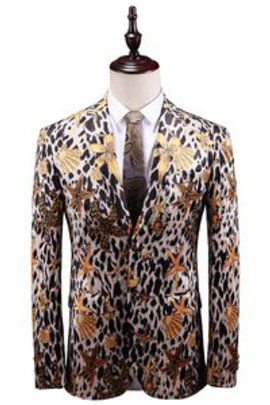 Mode asiatique taille imprimé hommes blazers pour homme floral costume