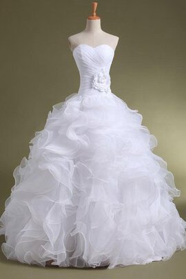 Robe de mariée en organza de mode de bal en dentelle avec lacets en satin