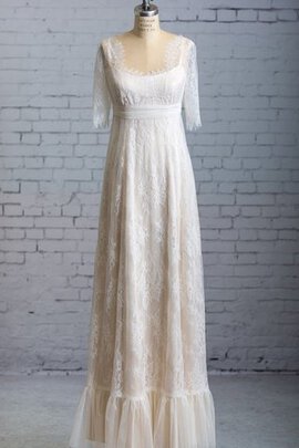 Robe de mariée femme branché arrivée au cheville avec manche 1/2 ligne a avec broderie