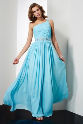 Robe de soirée longue avec chiffon avec perle avec sans manches ligne a