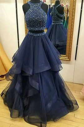 Robe de bal de princesse 2 pice ligne a en organza manche nulle