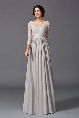 Robe mère de mariée longue naturel fermeutre eclair de lotus en chiffon