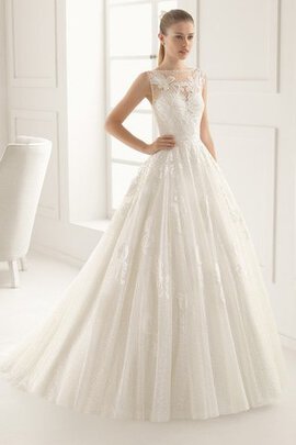 Robe de mariée humble naturel manche nulle de traîne courte brodé