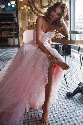 Robe de soirée de princesse enchanteur manche nulle en tulle naturel