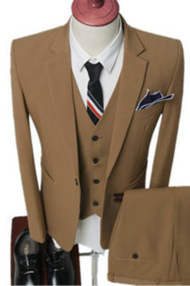 Veste + gilet + pantalon costumes hommes slim fit ensembles blazers trois pièces