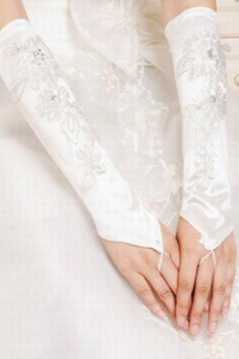 Satin Avec l'application Gants Chic mariée